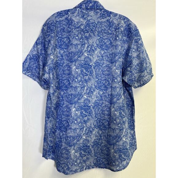 Robert Graham Blue Floral Casual Button Down Shirt - Picture 4 of 11